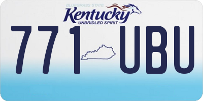KY license plate 771UBU