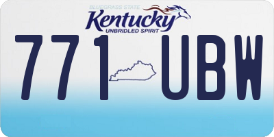 KY license plate 771UBW