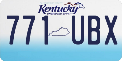 KY license plate 771UBX