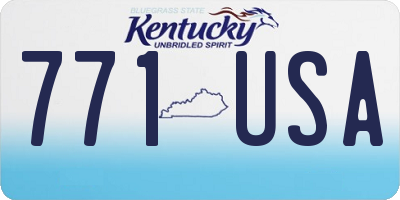 KY license plate 771USA