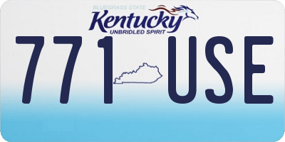 KY license plate 771USE