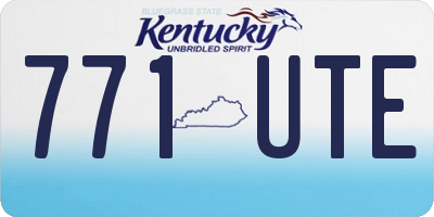 KY license plate 771UTE