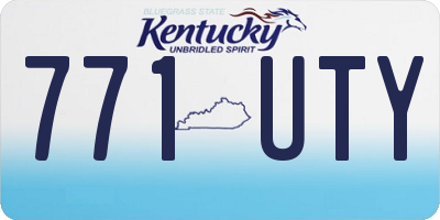 KY license plate 771UTY