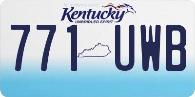KY license plate 771UWB