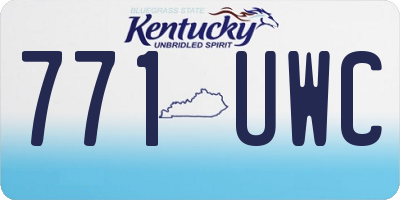 KY license plate 771UWC