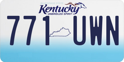KY license plate 771UWN