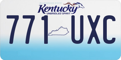 KY license plate 771UXC