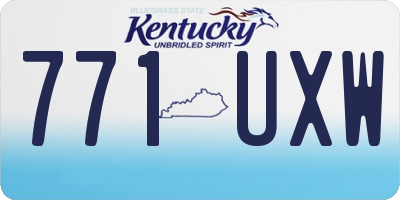 KY license plate 771UXW