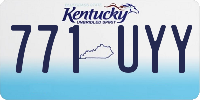 KY license plate 771UYY