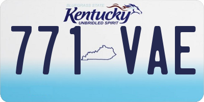 KY license plate 771VAE