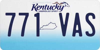 KY license plate 771VAS