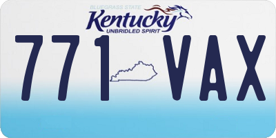 KY license plate 771VAX