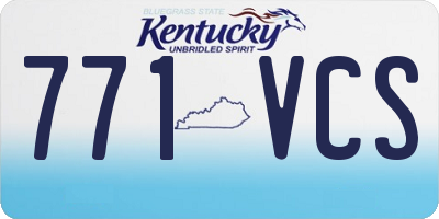 KY license plate 771VCS