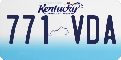 KY license plate 771VDA