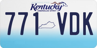 KY license plate 771VDK