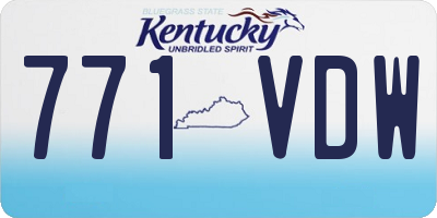 KY license plate 771VDW