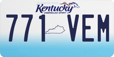 KY license plate 771VEM