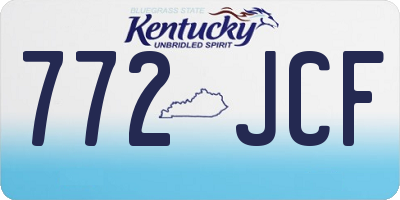 KY license plate 772JCF