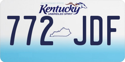 KY license plate 772JDF