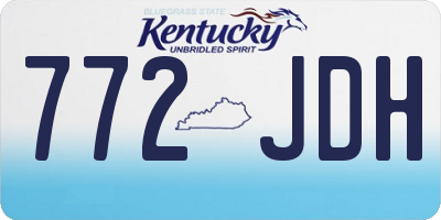 KY license plate 772JDH