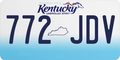 KY license plate 772JDV