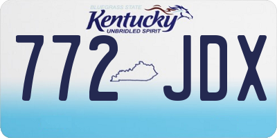 KY license plate 772JDX