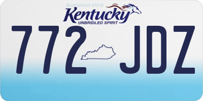 KY license plate 772JDZ