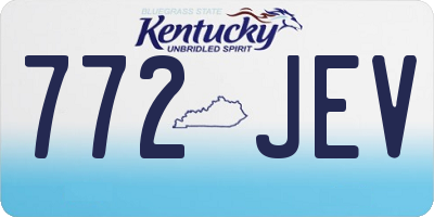 KY license plate 772JEV