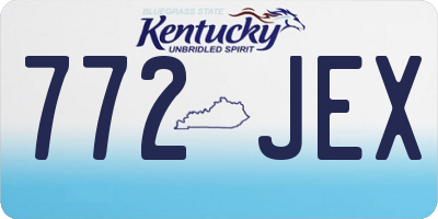 KY license plate 772JEX