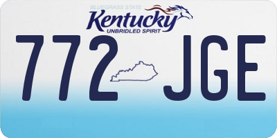 KY license plate 772JGE
