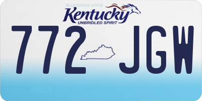 KY license plate 772JGW
