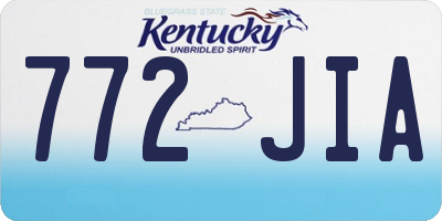 KY license plate 772JIA