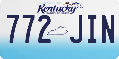 KY license plate 772JIN