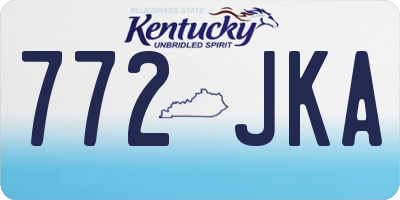 KY license plate 772JKA