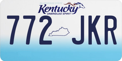 KY license plate 772JKR