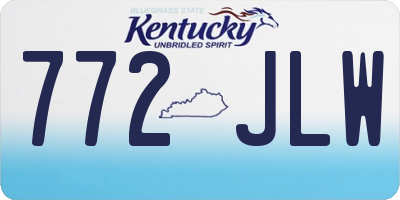 KY license plate 772JLW