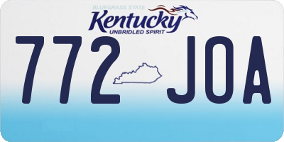 KY license plate 772JOA