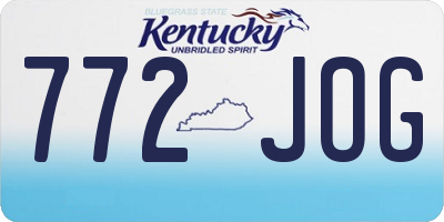 KY license plate 772JOG