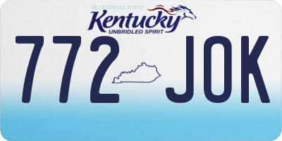 KY license plate 772JOK
