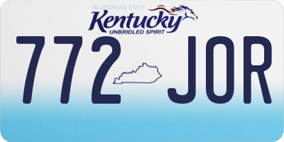 KY license plate 772JOR