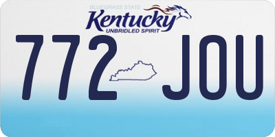 KY license plate 772JOU