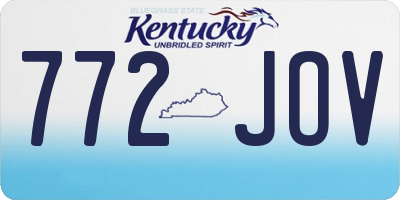KY license plate 772JOV