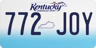 KY license plate 772JOY