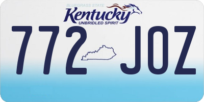 KY license plate 772JOZ