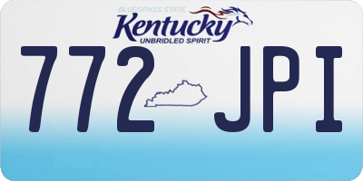 KY license plate 772JPI