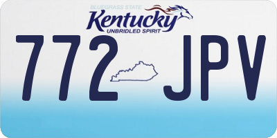 KY license plate 772JPV