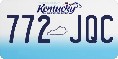 KY license plate 772JQC