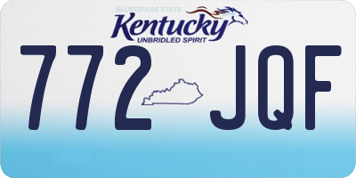 KY license plate 772JQF