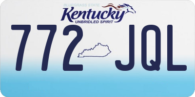 KY license plate 772JQL