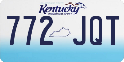 KY license plate 772JQT